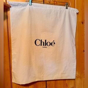 Chloé Large Dust Bag Drawstring Storage Bag White Authentic 23x21